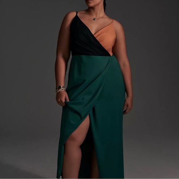 Anthropology Hutch Color Block Slip Dress - Picture 2 of 6